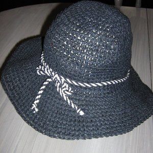 Ladies Dark Blue and White Hat